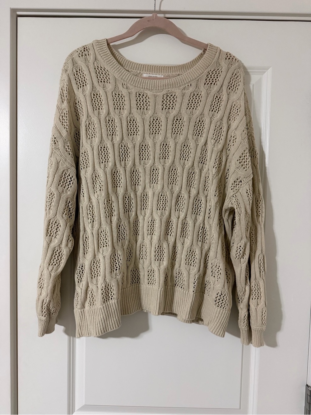 Maurice’s beige Open-Knit Cable Sweater - Women's Lightweight Pullover